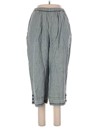 Pre-owned Flax Linen Pants In Gray