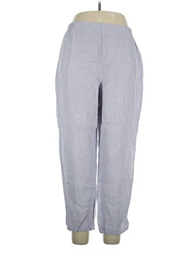 Pre-owned Flax Linen Pants In Gray