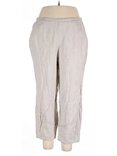 Pre-owned Flax Linen Pants In Gray