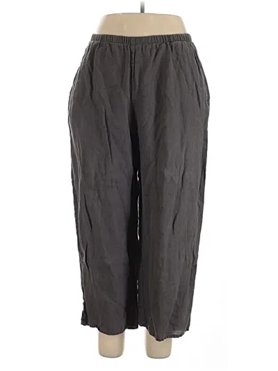 Pre-owned Flax Linen Pants In Gray