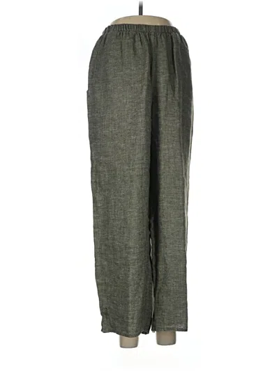 Pre-owned Flax Linen Pants In Green