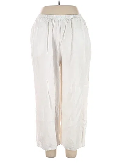 Pre-owned Flax Linen Pants In Ivory
