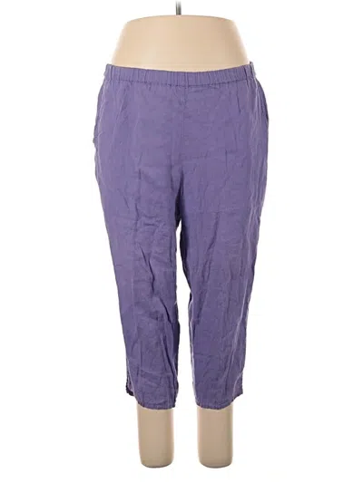 Pre-owned Flax Linen Pants In Purple