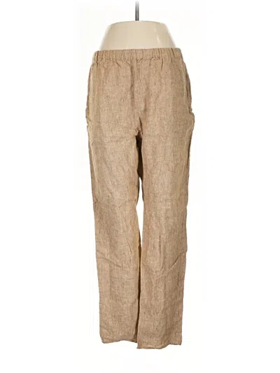 Pre-owned Flax Linen Pants In Tan