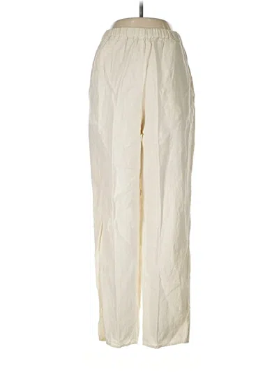 Pre-owned Flax Linen Pants In White