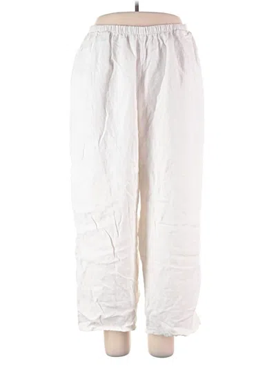 Pre-owned Flax Linen Pants In White