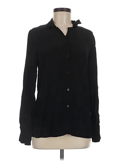 Pre-owned Flax Long Sleeve Blouse In Black
