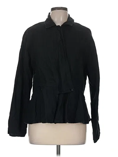 Pre-owned Flax Long Sleeve Blouse In Black