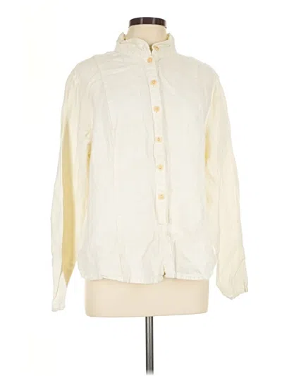 Pre-owned Flax Long Sleeve Blouse In Ivory