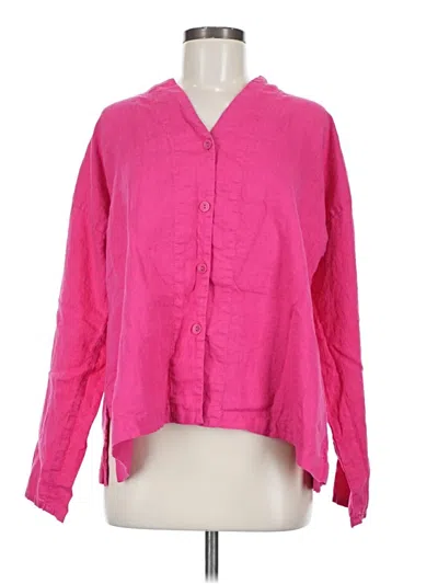 Pre-owned Flax Long Sleeve Blouse In Pink