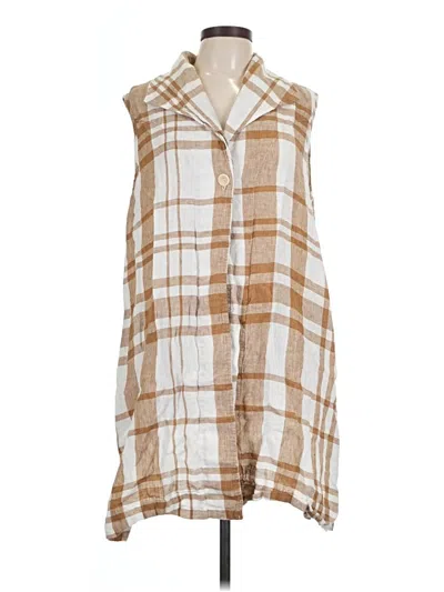 Pre-owned Flax Poncho In Tan