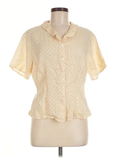 Pre-owned Flax Short Sleeve Blouse In Ivory