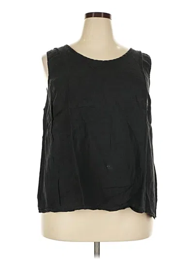 Pre-owned Flax Sleeveless Blouse In Black