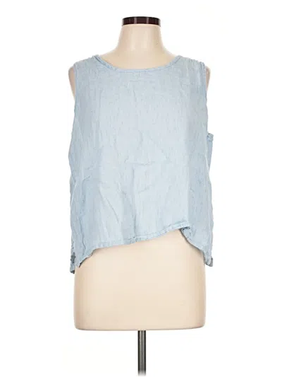 Pre-owned Flax Sleeveless Blouse In Blue