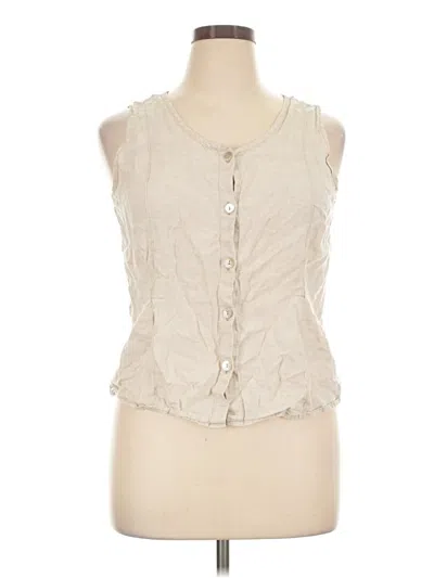 Pre-owned Flax Sleeveless Blouse In Tan