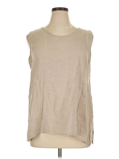 Pre-owned Flax Sleeveless Blouse In Tan