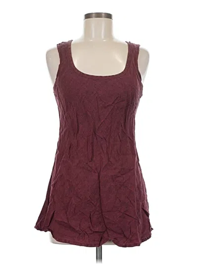 Pre-owned Flax Sleeveless Top Burgundy Halter Neckline Tops