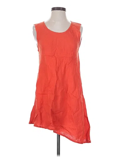 Pre-owned Flax Sleeveless Top Orange Scoop Neck Tops