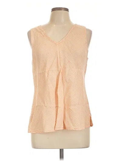 Pre-owned Flax Tank Top Orange Plunge Neckline Tops