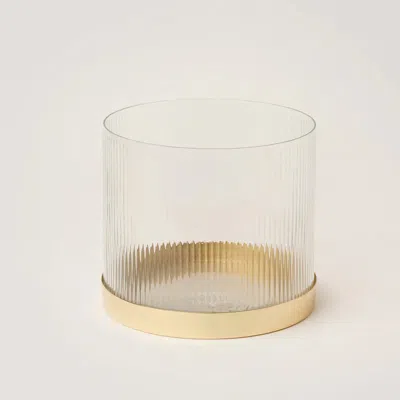 Fleck Fluted Glass Vase In Transparent