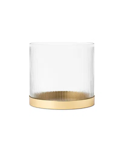 Fleck Fluted Glass Vase In Gold