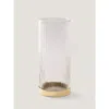 Fleck Fluted Glass Vase/planter In Gold