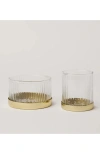 Fleck Fluted Glass Votive Set In Clear