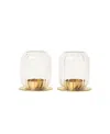 Fleck Kira Glass Lantern - Set Of 2 In Gold