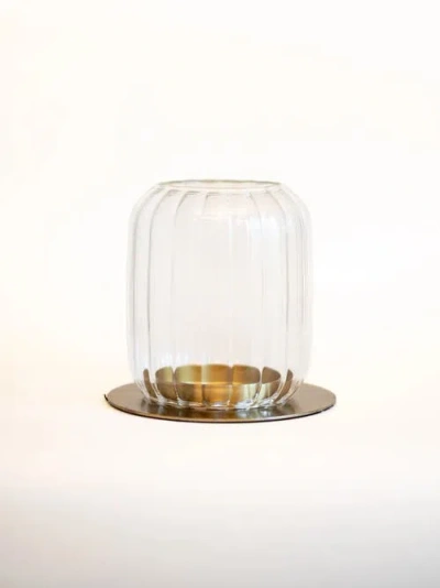 Fleck Kira Glass Lantern In Transparent