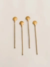 Fleck Seashell Drink Stirrers In Gold