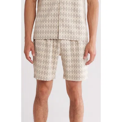 Fleece Factory Argyle Shorts In Creamy Grey