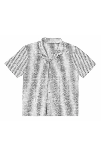 Fleece Factory Checkbox Short Sleeve Stretch Button-up Shirt In Gray