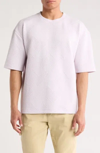 Fleece Factory Geometric Jacquard T-shirt In Dusty Lilac