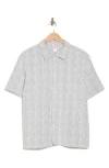 Fleece Factory Honeycomb Short Sleeve Button-up Shirt In Ivory