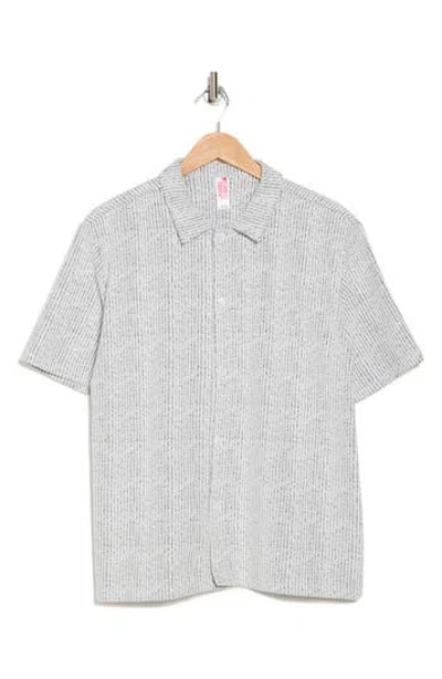 Fleece Factory Honeycomb Short Sleeve Button-up Shirt In Ivory