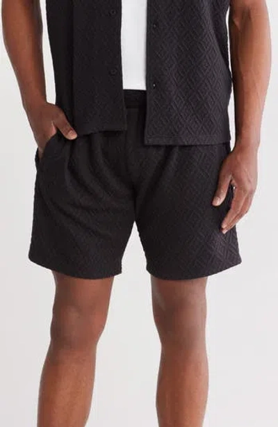 Fleece Factory Jacquard Shorts In Black