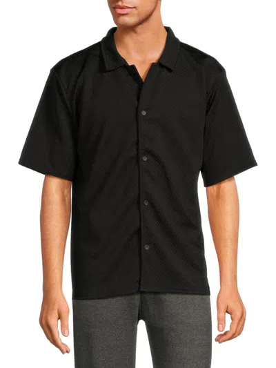 Fleece Factory Men's Pattern Short Sleeve Shirt In Black