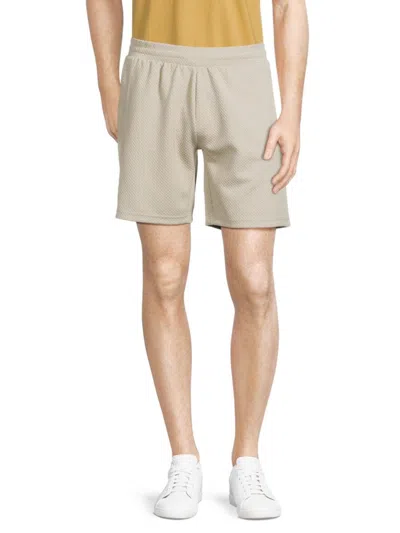 Fleece Factory Men's Textured Flat Front Shorts In Ivory