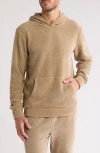 Fleece Factory Plush Faux Suede Hoodie In Beige