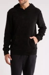 Fleece Factory Plush Faux Suede Hoodie In Black