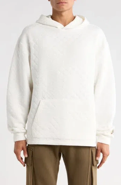 Fleece Factory Quilted Hoodie In White