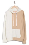 Fleece Factory Split Hoodie In Tan/off White