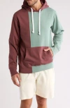 Fleece Factory Split Hoodie In Teal/wine