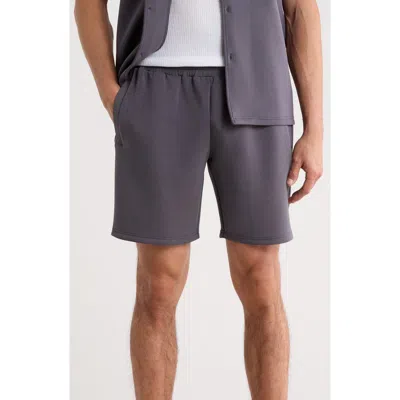 Fleece Factory Suede Scuba Shorts In Gray