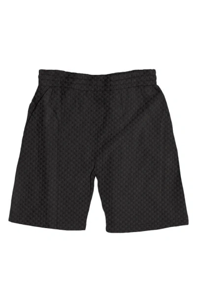 Fleece Factory Terry Embossed Squares Shorts In Black