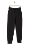 Fleece Factory Tie Waist Boyfriend Joggers In Black