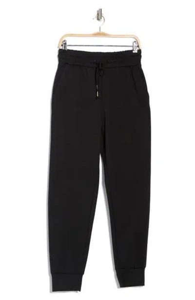 Fleece Factory Tie Waist Boyfriend Joggers In Black