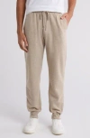 Fleece Factory Tie Waist Boyfriend Joggers In Heather Oatmeal
