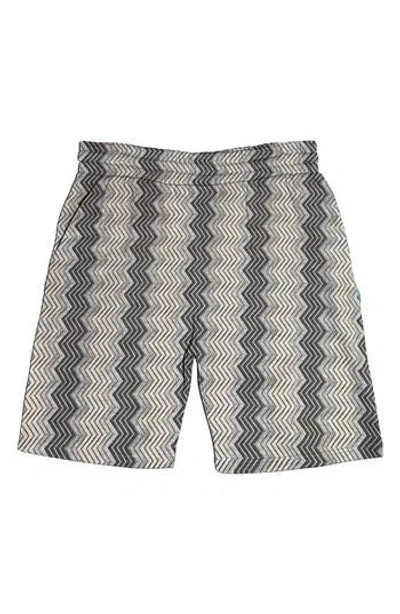 Fleece Factory Zigzag Fleece Shorts In Black/grey Print