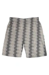 Fleece Factory Zigzag Fleece Shorts In Grey Multi